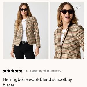 J. Crew Plaid Houndstooth Blazer - Brown, Black, Red
